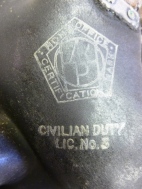 Close-up of the Home Office ARP Certifiction Mark on the gas mask